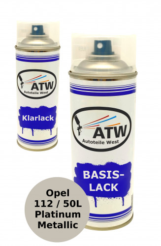 Autolack für Opel 112 / 50L Platinum Metallic +400ml Klarlack Set